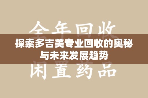 广州探索多吉美专业回收的奥秘与未来发展趋势
